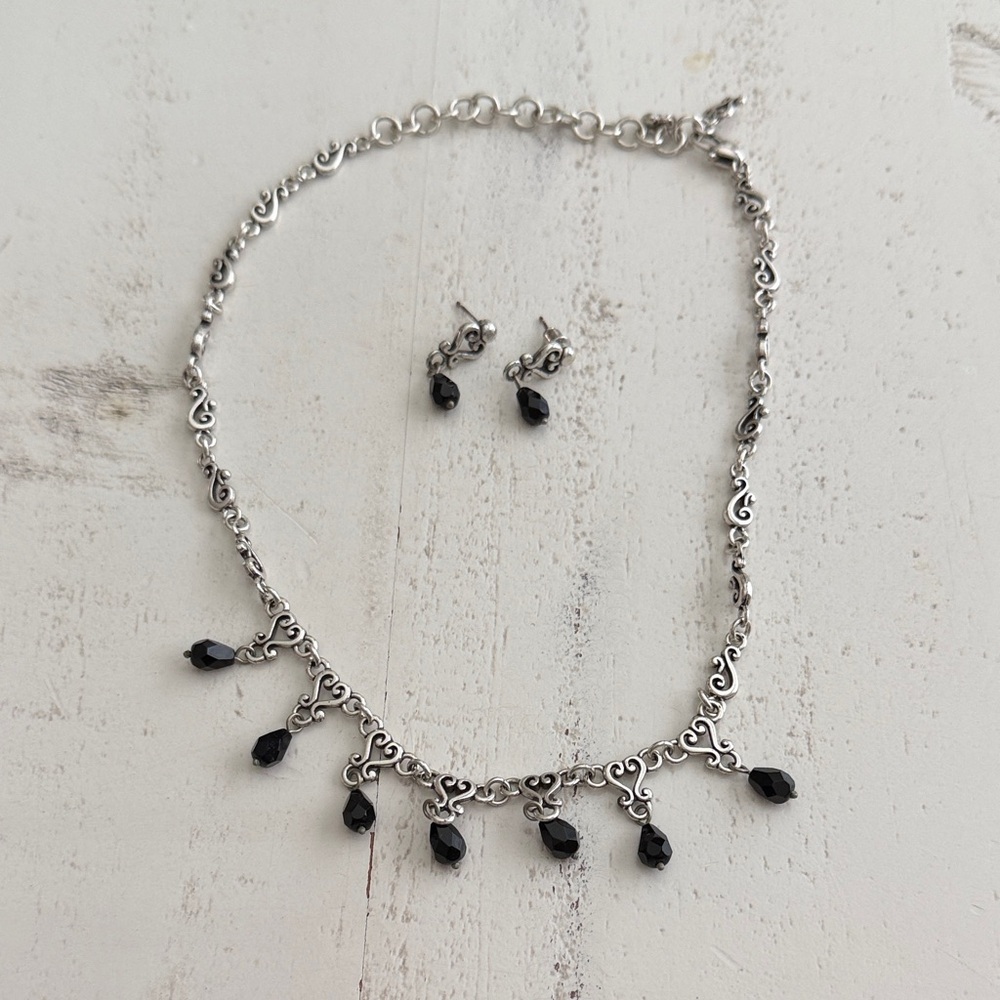 Brighton Silver and Black Jewelry Set